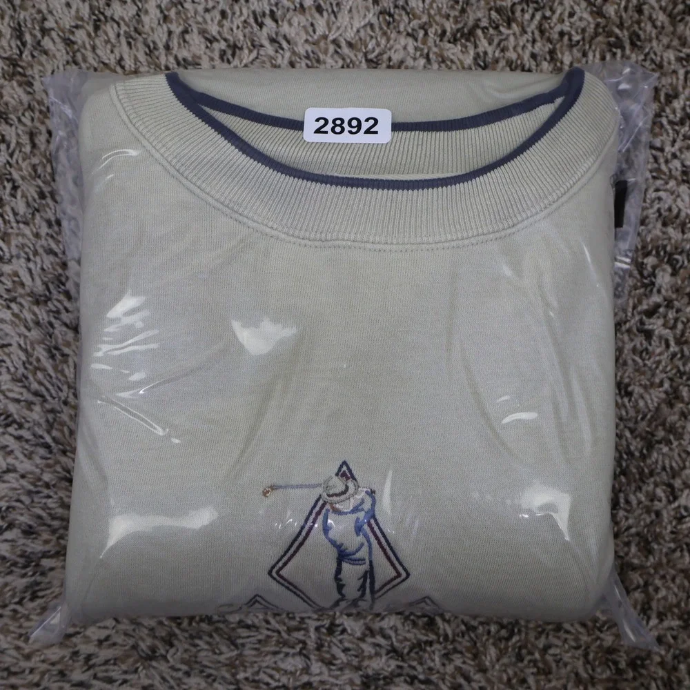 Vintage 90s MC Sport Golf Embroidered Crewneck Sweatshirt 2X Beige Oversized‎